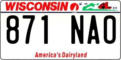 WI license plate 871NAO