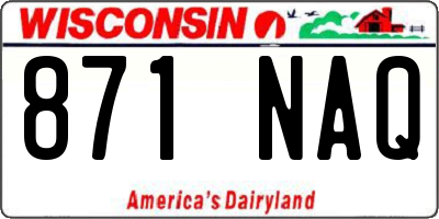 WI license plate 871NAQ
