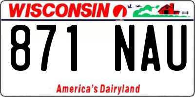 WI license plate 871NAU