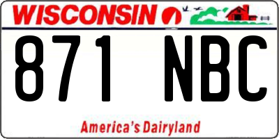 WI license plate 871NBC