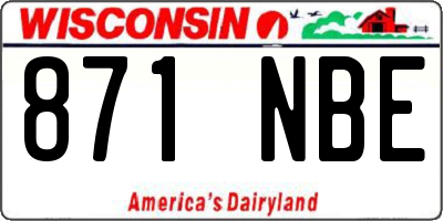 WI license plate 871NBE