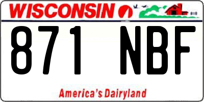WI license plate 871NBF