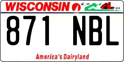 WI license plate 871NBL