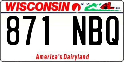 WI license plate 871NBQ