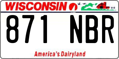 WI license plate 871NBR