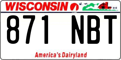 WI license plate 871NBT