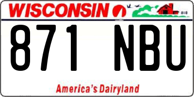 WI license plate 871NBU