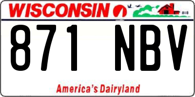 WI license plate 871NBV