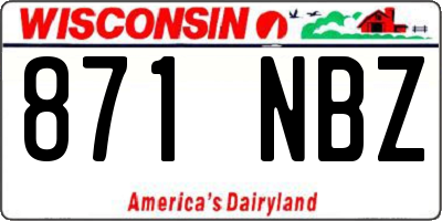 WI license plate 871NBZ