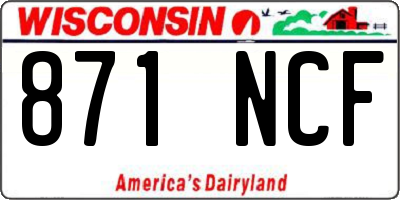 WI license plate 871NCF