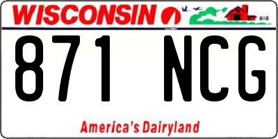 WI license plate 871NCG