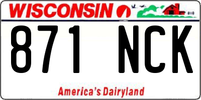 WI license plate 871NCK