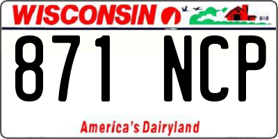 WI license plate 871NCP