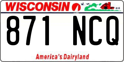 WI license plate 871NCQ