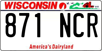 WI license plate 871NCR