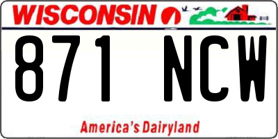 WI license plate 871NCW