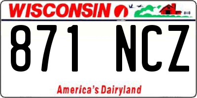 WI license plate 871NCZ