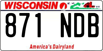 WI license plate 871NDB