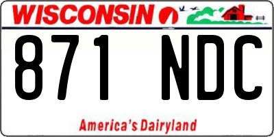 WI license plate 871NDC