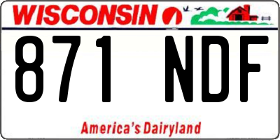 WI license plate 871NDF