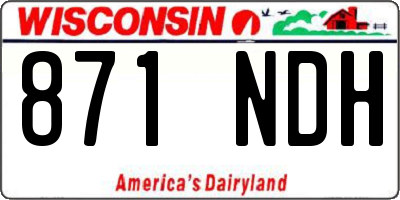 WI license plate 871NDH