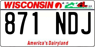 WI license plate 871NDJ
