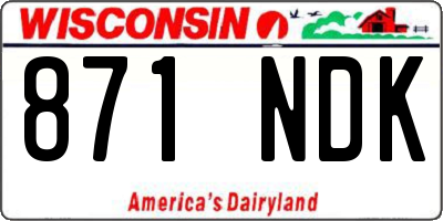WI license plate 871NDK