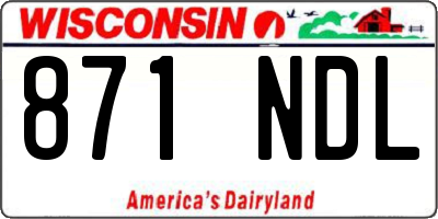 WI license plate 871NDL
