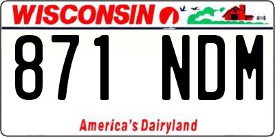 WI license plate 871NDM