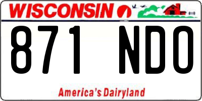 WI license plate 871NDO