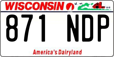 WI license plate 871NDP