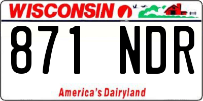 WI license plate 871NDR