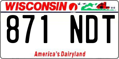 WI license plate 871NDT