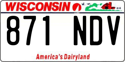 WI license plate 871NDV
