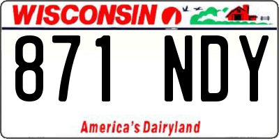 WI license plate 871NDY