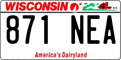 WI license plate 871NEA