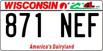 WI license plate 871NEF