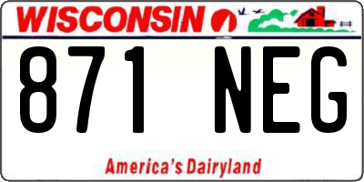 WI license plate 871NEG