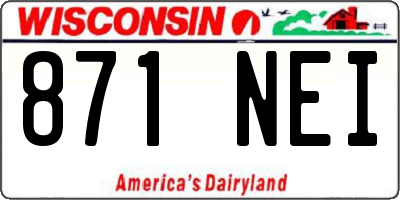 WI license plate 871NEI