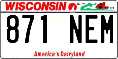 WI license plate 871NEM