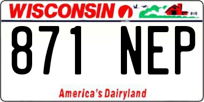 WI license plate 871NEP