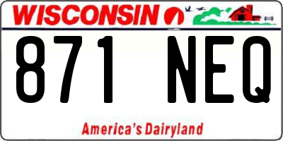 WI license plate 871NEQ
