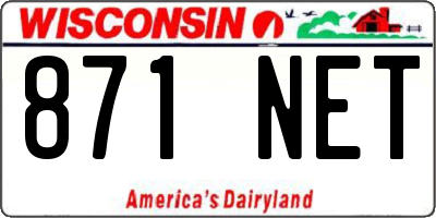 WI license plate 871NET
