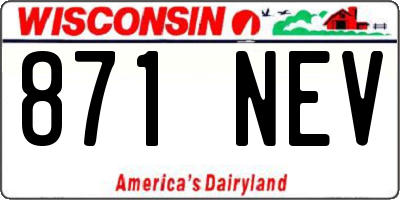 WI license plate 871NEV