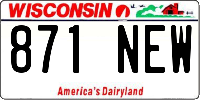 WI license plate 871NEW