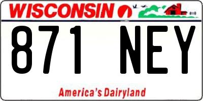 WI license plate 871NEY