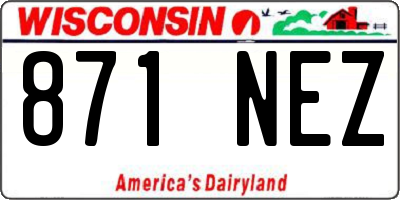 WI license plate 871NEZ