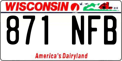 WI license plate 871NFB