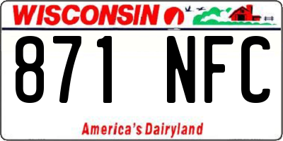 WI license plate 871NFC