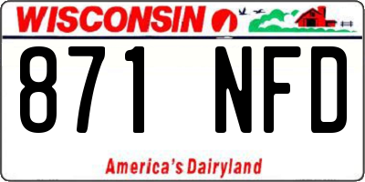 WI license plate 871NFD